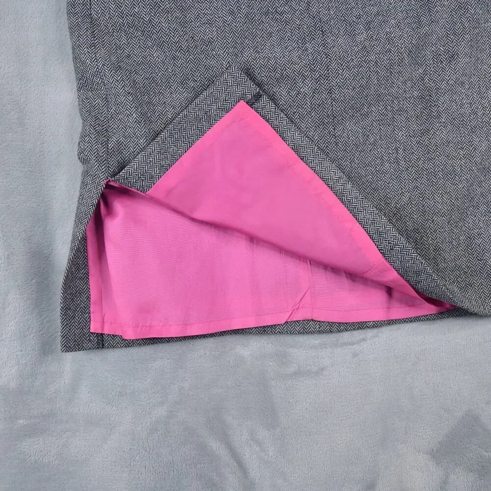 Sigrid Olsen Womens Skirt Herringbone Gray Size 6 31x22 Lined Pockets Side Slit